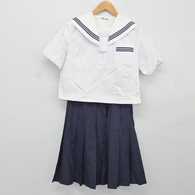 【中古】群馬県 塚沢中学校 女子制服 2点（セーラー服・スカート）sf038007