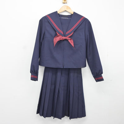 【中古】山口県 小郡中学校 女子制服 3点（セーラー服・スカート）sf038012