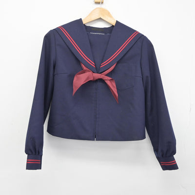 【中古】山口県 小郡中学校 女子制服 3点（セーラー服・スカート）sf038012