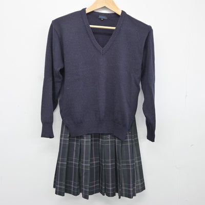 【中古】大阪府 園芸高等学校 女子制服 2点（ニット・スカート）sf038019