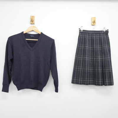 【中古】大阪府 園芸高等学校 女子制服 2点（ニット・スカート）sf038019