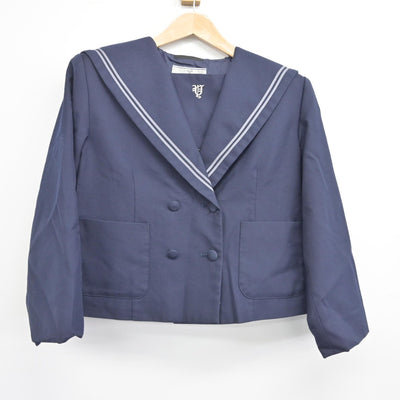 【中古】岡山県 芳田中学校 女子制服 2点（セーラー服・ジャンパースカート）sf038026