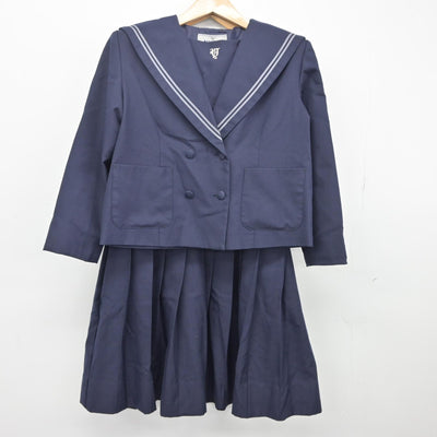 【中古】岡山県 芳田中学校 女子制服 2点（セーラー服・ジャンパースカート）sf038027