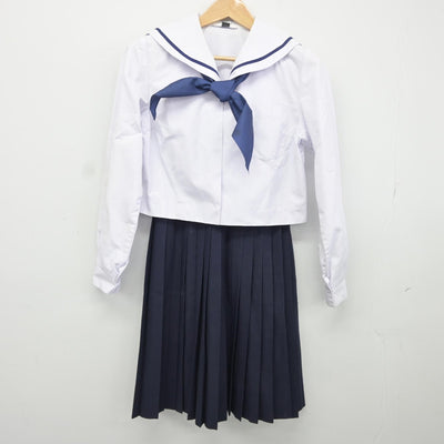 【中古】和歌山県 星林高等学校 女子制服 3点（セーラー服・スカート）sf038050