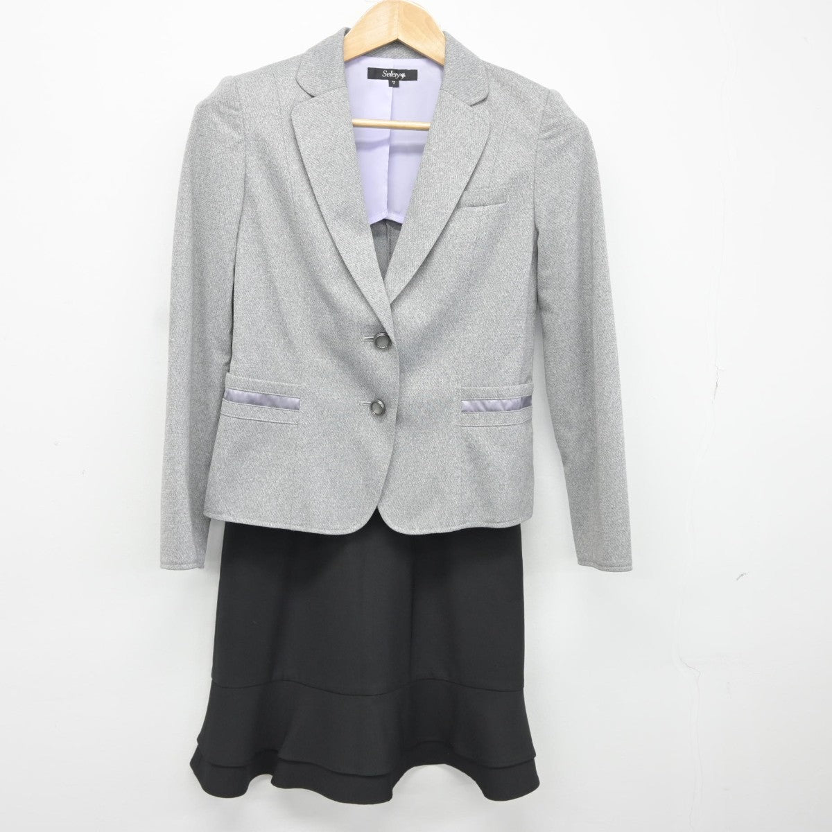 【中古】 事務服 女子制服 3点（ブレザー・ベスト・スカート）sf038067