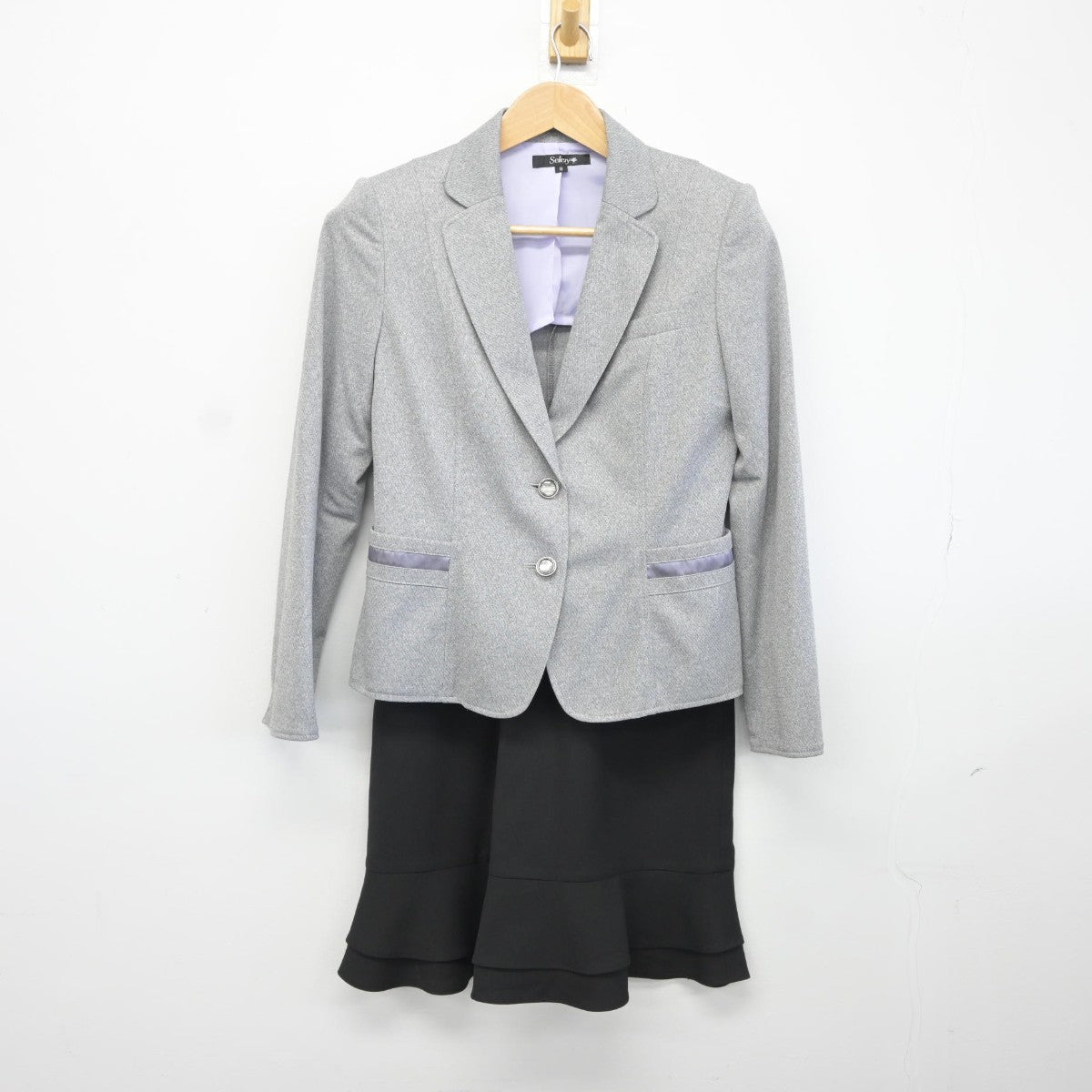 【中古】 事務服 女子制服 3点（ブレザー・ベスト・スカート）sf038069