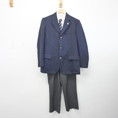 【中古】福岡県 筑陽学園高等学校 男子制服 5点（ブレザー・ニット・シャツ・ズボン）sf038088