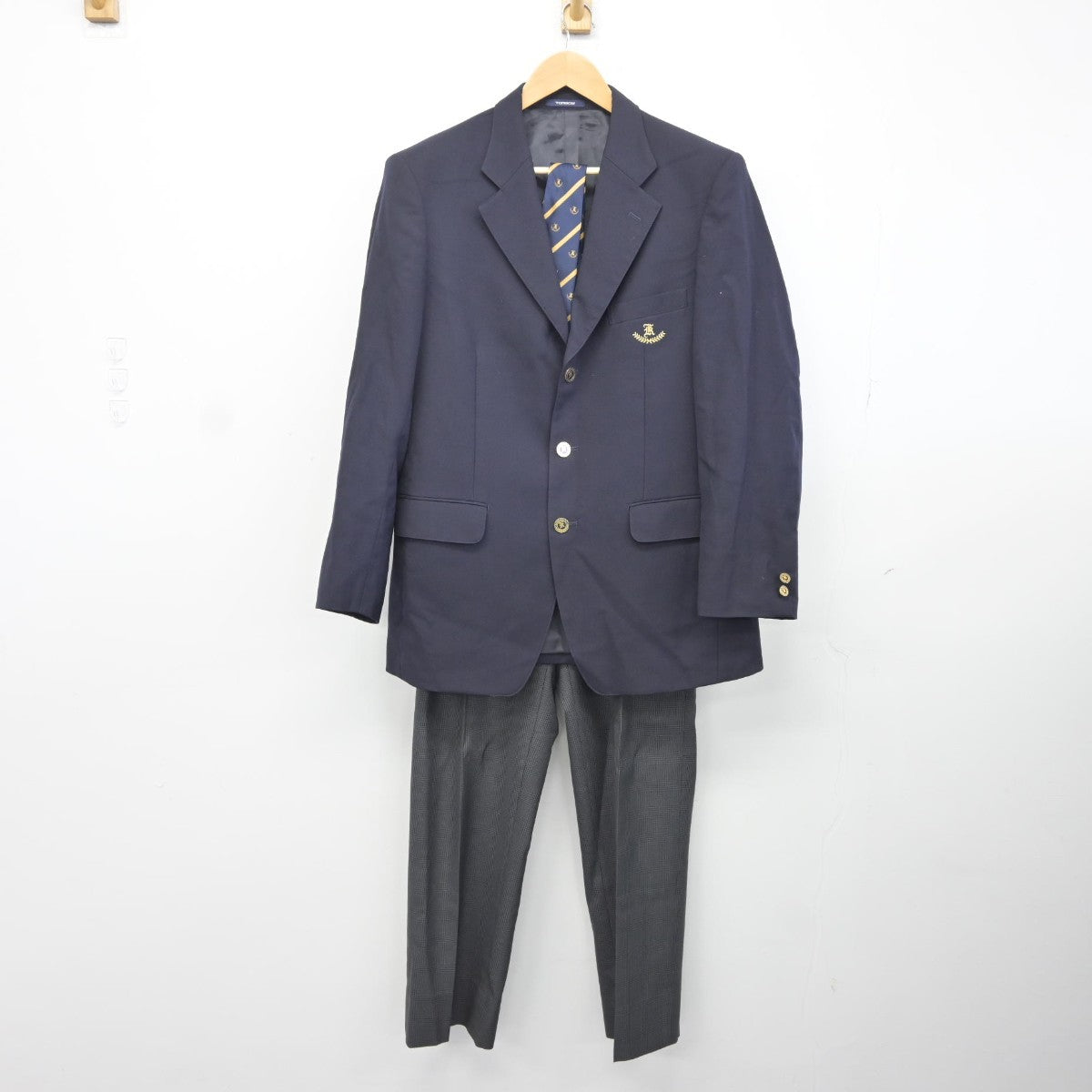 【中古】埼玉県 川口高等学校 男子制服 4点（ブレザー・ズボン・ズボン）sf038093