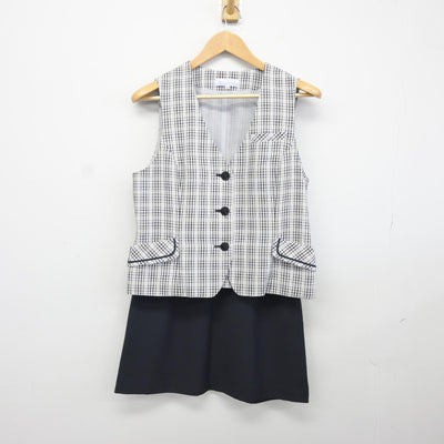 【中古】 事務服 女子制服 2点（ベスト・スカート）sf038108