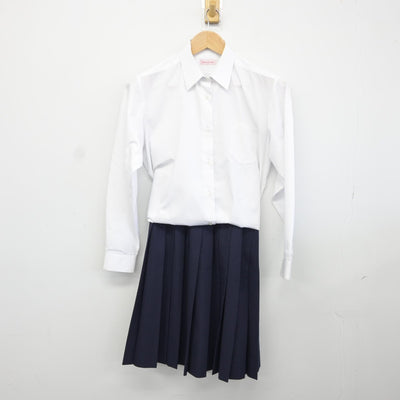 【中古】岐阜県 丹生川中学校 女子制服 2点（シャツ・スカート）sf038111