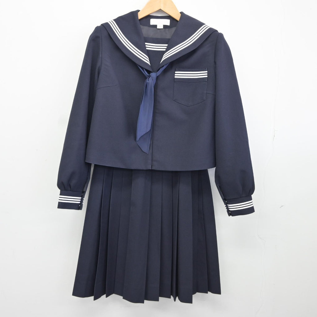 【中古】静岡県 磐田市立城山中学校 女子制服 3点（セーラー服・スカート）sf038139