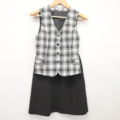 【中古】 事務服 女子制服 4点（ベスト・ベスト・スカート・スカート）sf038159