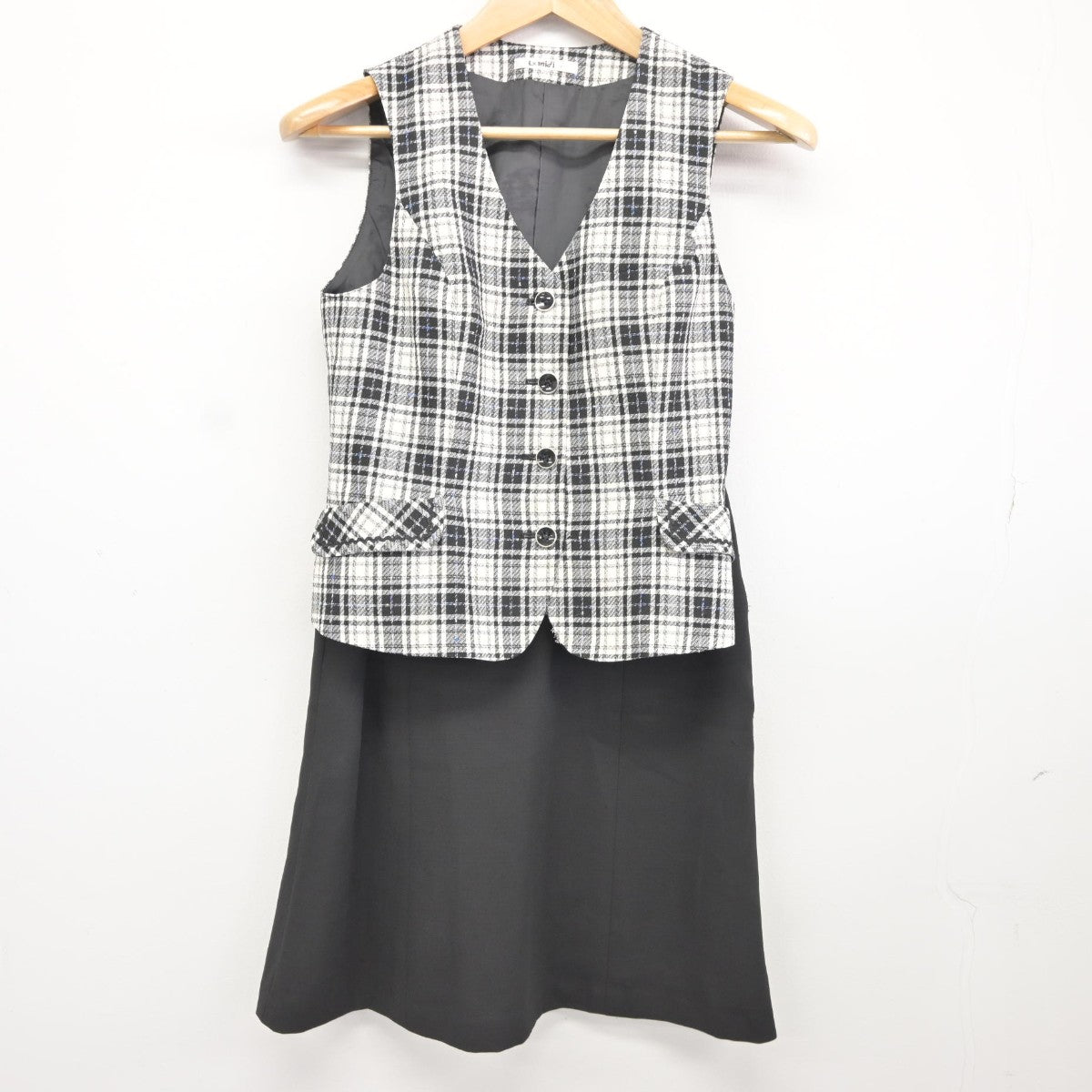 【中古】 事務服 女子制服 4点（ベスト・ベスト・スカート・スカート）sf038160