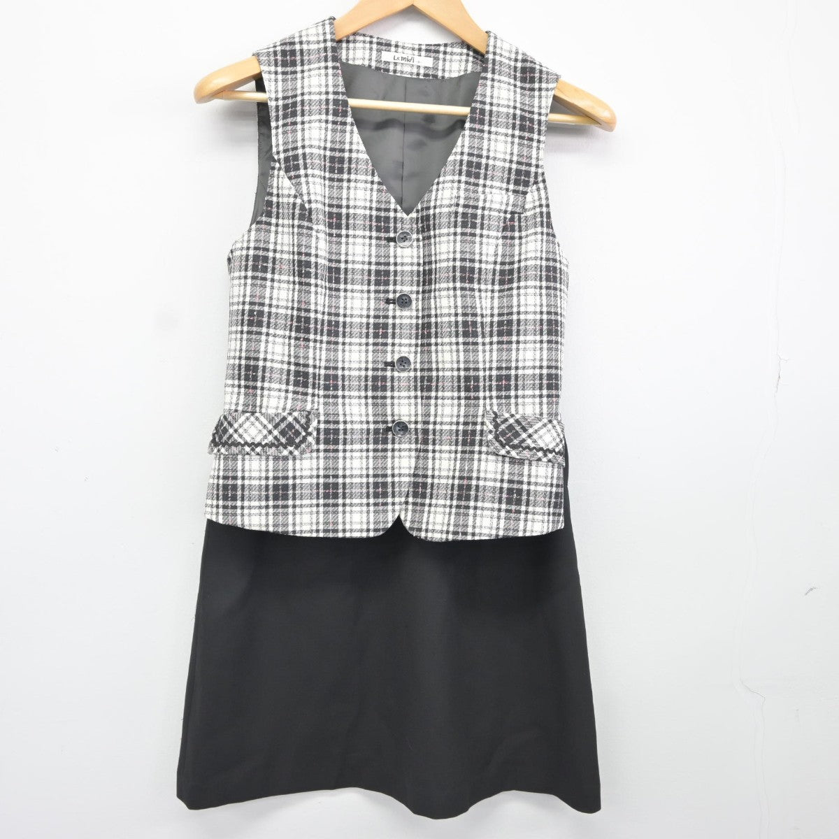 【中古】 事務服 女子制服 4点（ベスト・ベスト・スカート・スカート）sf038161