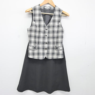 【中古】 事務服 女子制服 4点（ベスト・ベスト・スカート・スカート）sf038162