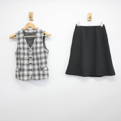 【中古】 事務服 女子制服 2点（ベスト・スカート）sf038169