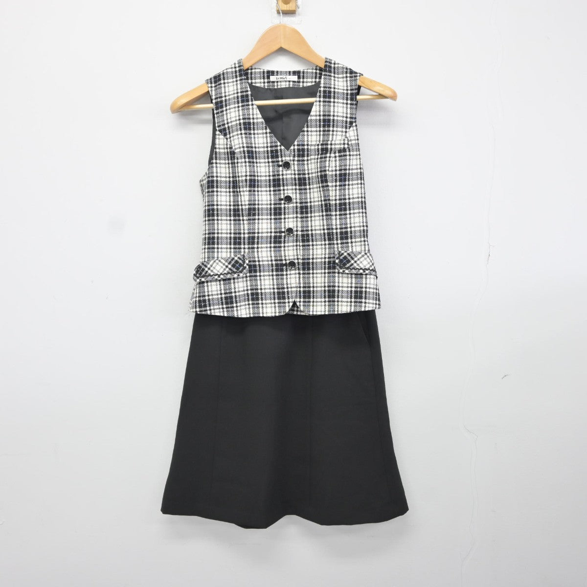 【中古】 事務服 女子制服 2点（ベスト・スカート）sf038170