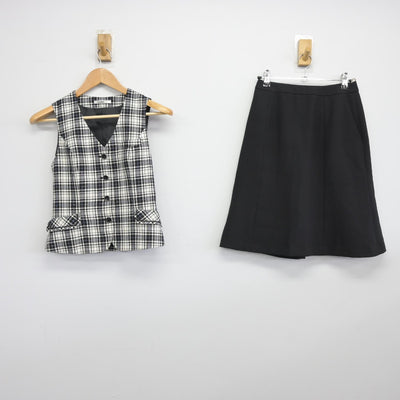 【中古】 事務服 女子制服 2点（ベスト・スカート）sf038170