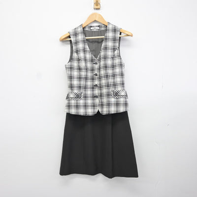 【中古】 事務服 女子制服 2点（ベスト・スカート）sf038171