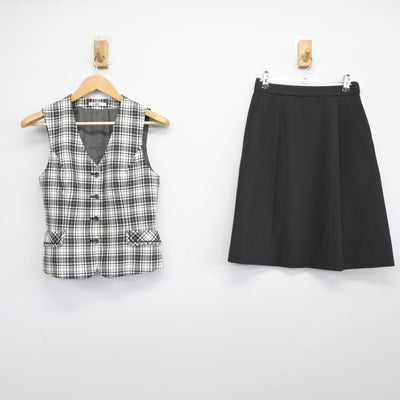 【中古】 事務服 女子制服 2点（ベスト・スカート）sf038171