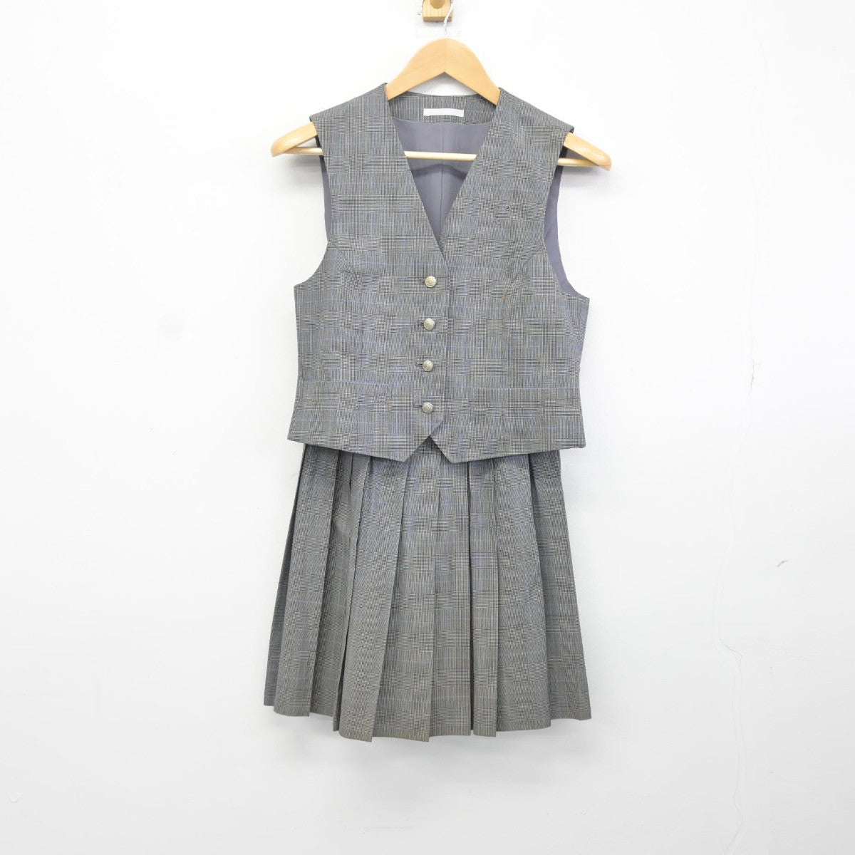 【中古】埼玉県 武南高等学校 女子制服 3点（ベスト・スカート）sf038185