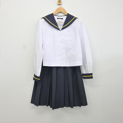 【中古】青森県 弘前私立第一中学校 女子制服 3点（セーラー服・スカート）sf038190