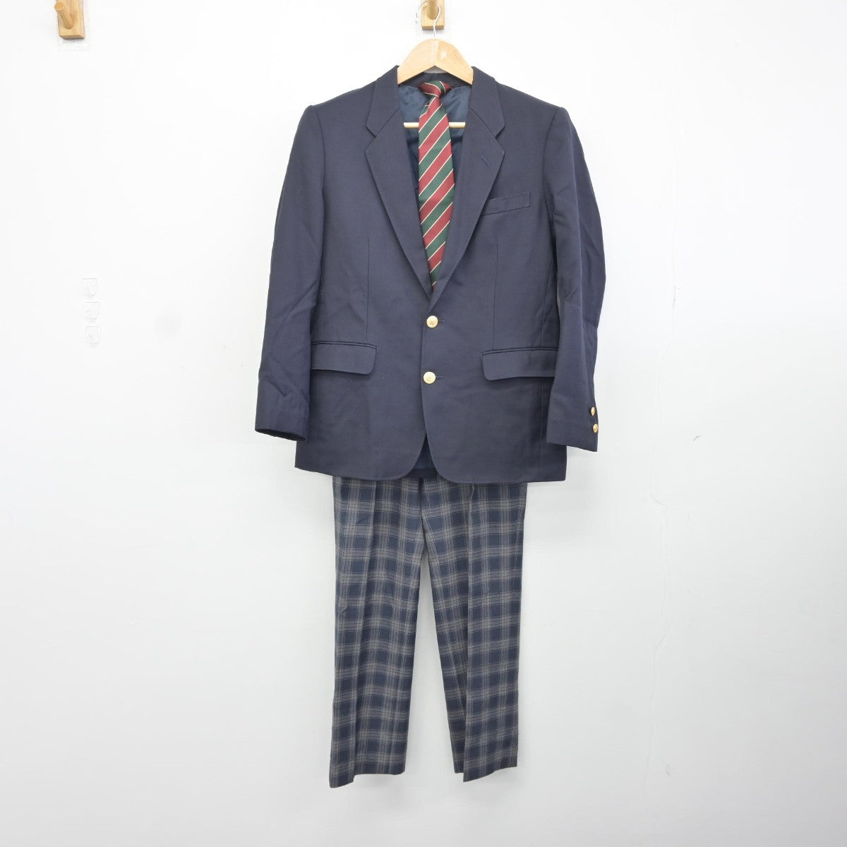 【中古】宮城県 多賀城中学校 男子制服 4点（ブレザー・ズボン・ズボン）sf038192