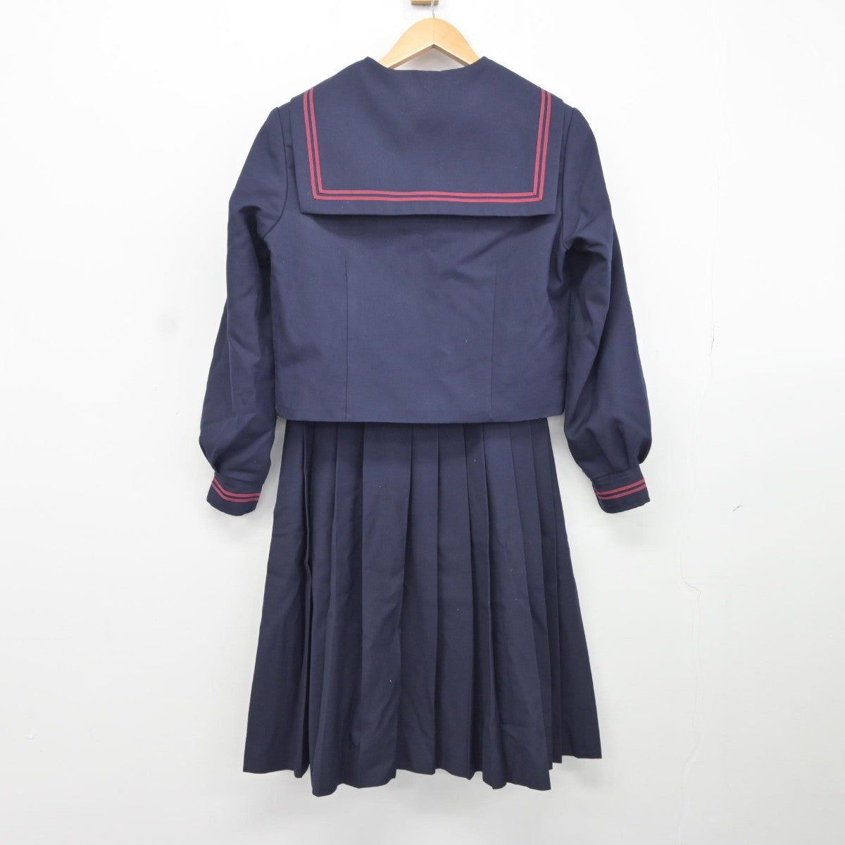 【中古】千葉県 和名ケ谷中学校 女子制服 5点（セーラー服・スカート）sf038215