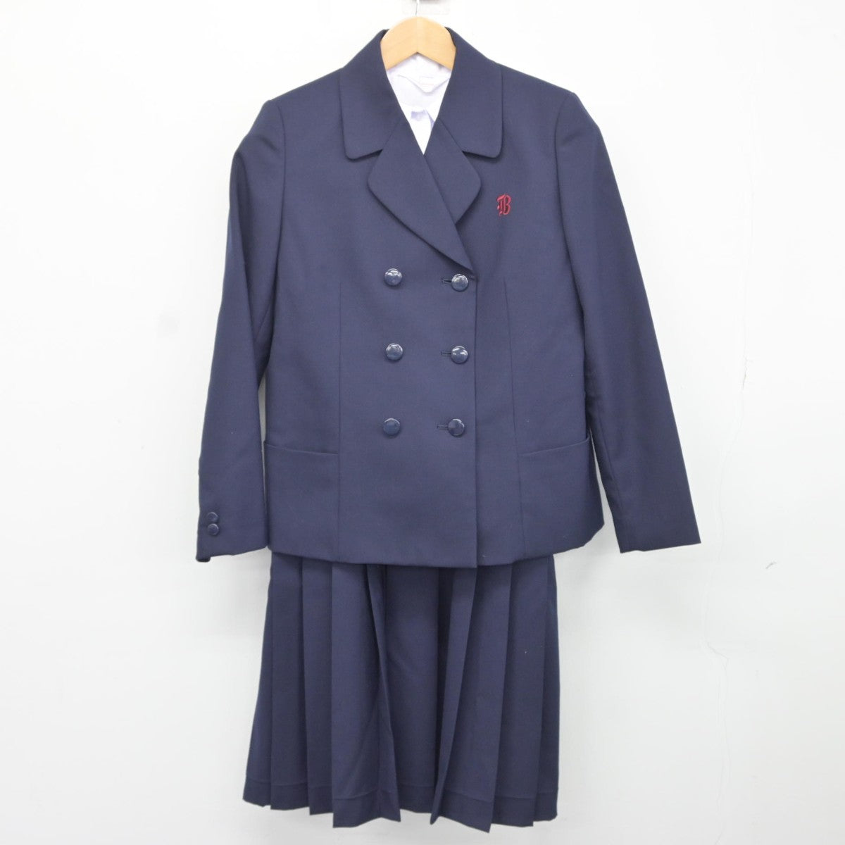 【中古】神奈川県 浜岳中学校 女子制服 3点（ブレザー・シャツ・ジャンパースカート）sf038226