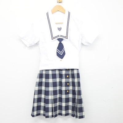 【中古】東京都 鶴川高等学校 女子制服 4点（シャツ・スカート）sf038229