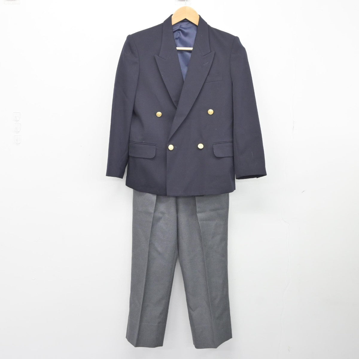 【中古】神奈川県 武蔵国際総合学園 男子制服 2点（ブレザー・ズボン）sf038233