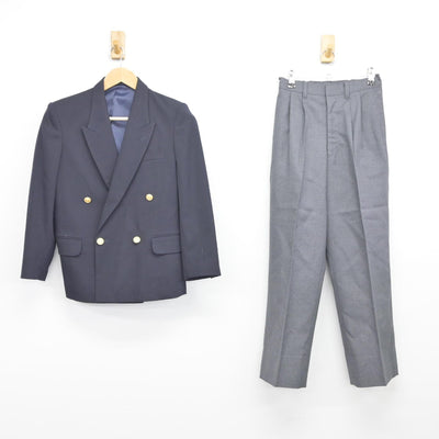 【中古】神奈川県 武蔵国際総合学園 男子制服 2点（ブレザー・ズボン）sf038233