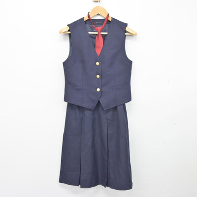 【中古】長野県 上田市立第一中学校 女子制服 3点（ベスト・スカート）sf038235