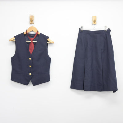 【中古】長野県 上田市立第一中学校 女子制服 3点（ベスト・スカート）sf038235