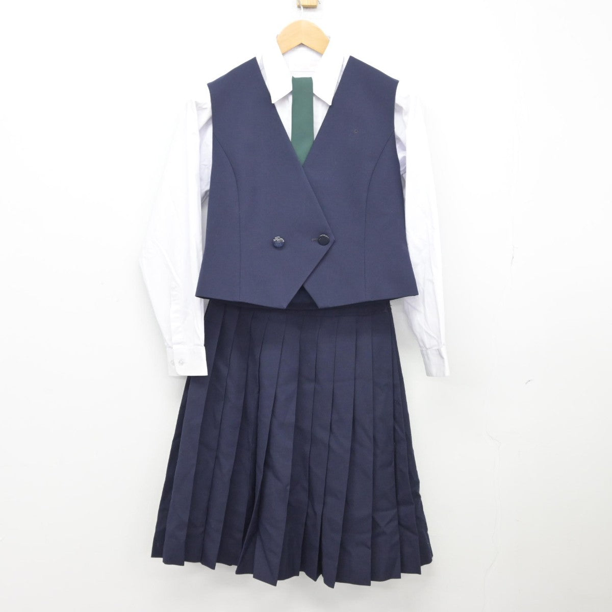 【中古】富山県 高岡工芸高等学校 女子制服 6点（ブレザー・シャツ・ベスト・スカート）sf038242