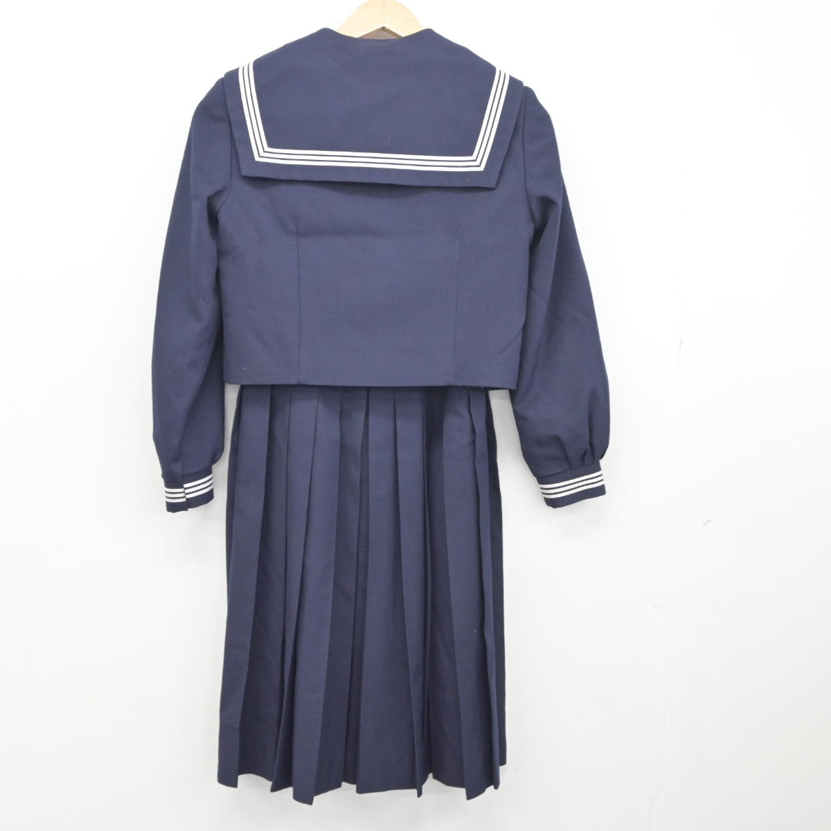 【中古】埼玉県 川口市立西中学校 女子制服 3点（セーラー服・ジャンパースカート）sf038250