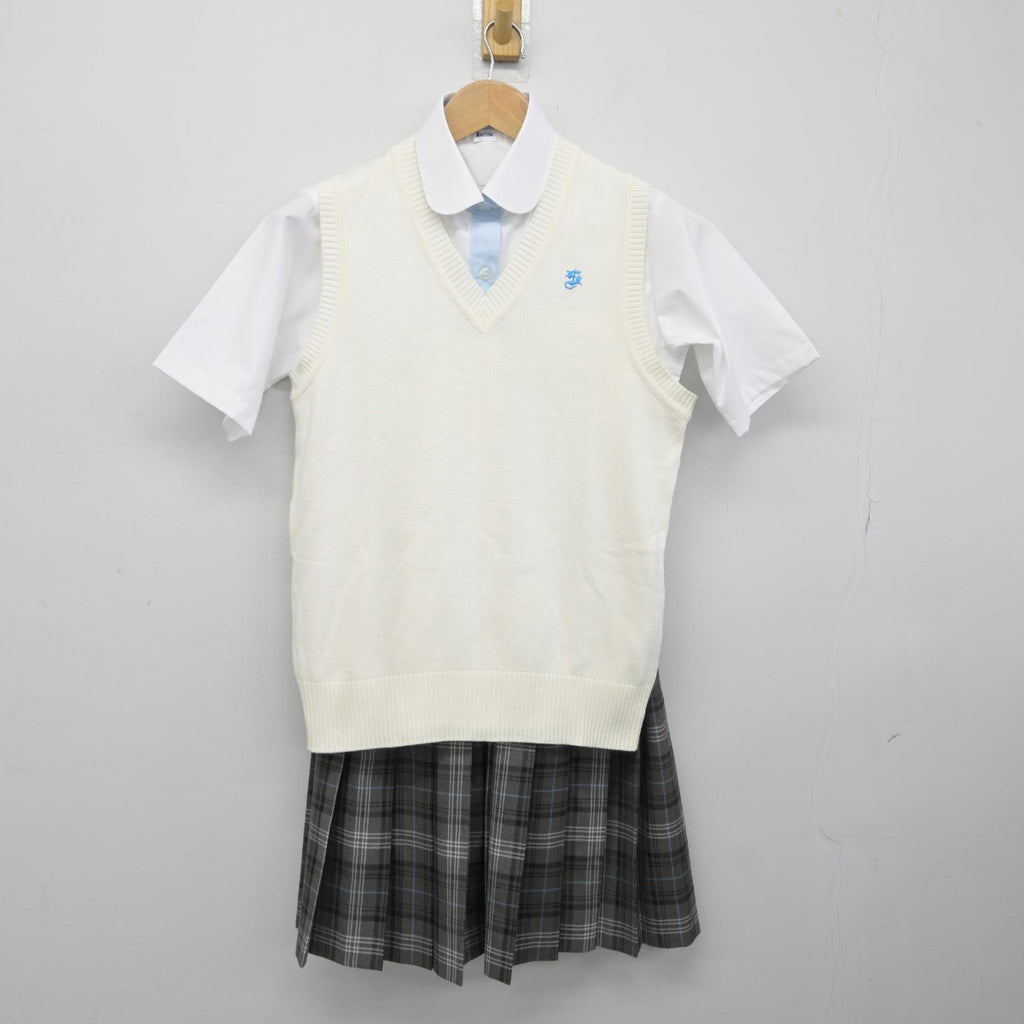 【中古】埼玉県 淑徳与野高等学校 女子制服 4点（ニットベスト・シャツ・シャツ・スカート）sf038267 | 中古制服通販パレイド