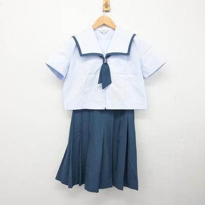 【中古】鹿児島県 桜丘中学校 女子制服 5点（セーラー服・スカート）sf038288