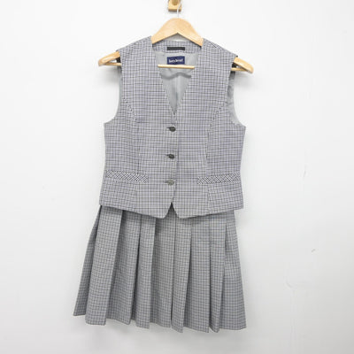 【中古】静岡県 桐陽高等学校 女子制服 3点（ベスト・スカート）sf038298