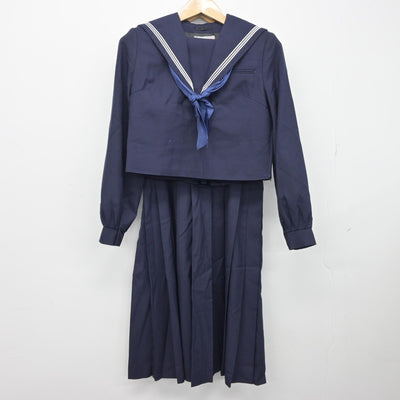 【中古】福岡県 箱崎清松中学校 女子制服 3点（セーラー服・ジャンパースカート）sf038308