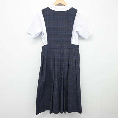 【中古】福岡県 箱崎清松中学校 女子制服 2点（ジャンパースカート・シャツ）sf038310