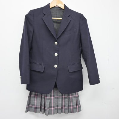 【中古】神奈川県 クラーク記念国際高等学校 女子制服 3点（ブレザー・ニット・スカート）sf038314