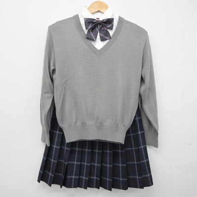 【中古】東京都 芝商業高等学校 女子制服 5点（ブレザー・ニット・シャツ・スカート）sf038318