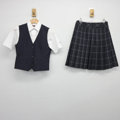 【中古】東京都 芝商業高等学校 女子制服 3点（ベスト・シャツ・スカート）sf038319