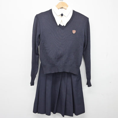 【中古】兵庫県 親和女子高等学校 女子制服 5点（ブレザー・ニット・シャツ・スカート）sf038331