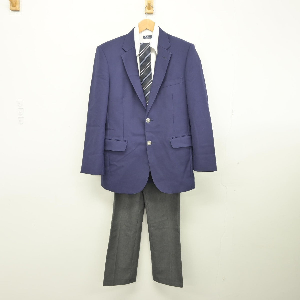 【中古】神奈川県 逗子開成高等学校 男子制服 6点（ブレザー・シャツ・ズボン）sf038360