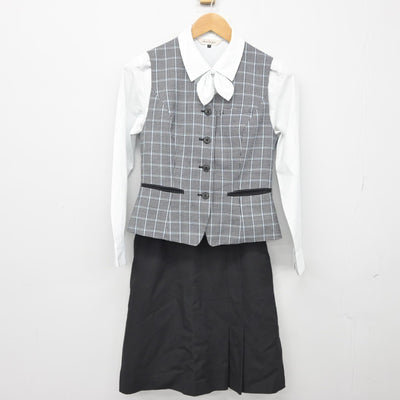 【中古】福島県 福島信用金庫 女子制服 4点（ジャケット・シャツ・ベスト・スカート）sf038378