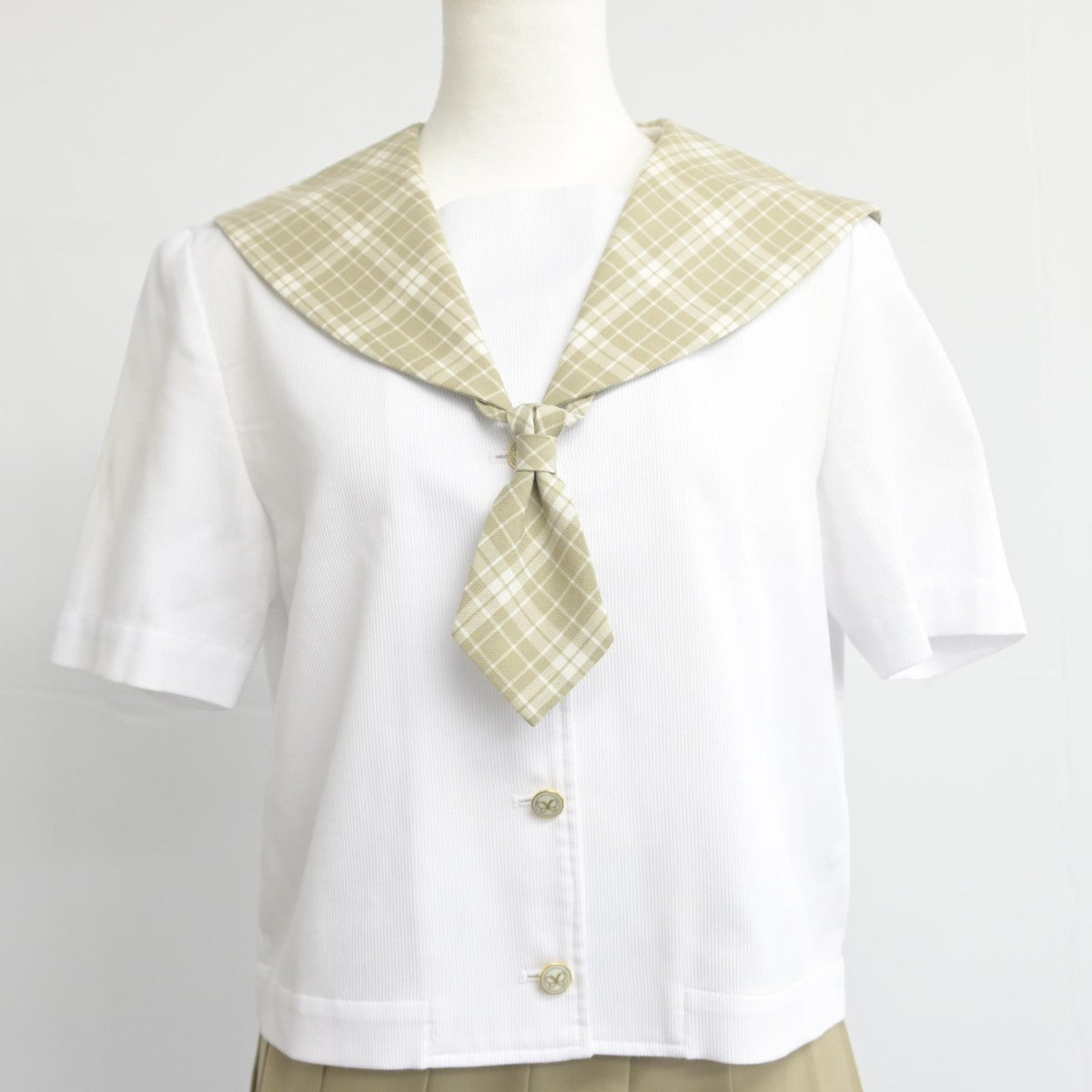 【中古】埼玉県 越谷南高等学校 女子制服 2点（セーラー服・スカート）sf038401