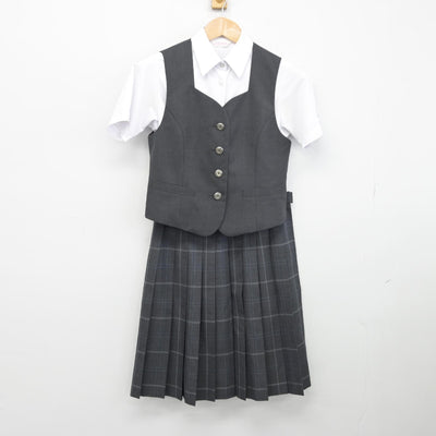 【中古】東京都 都立総合芸術高等学校 女子制服 3点（ベスト・シャツ・スカート）sf038408