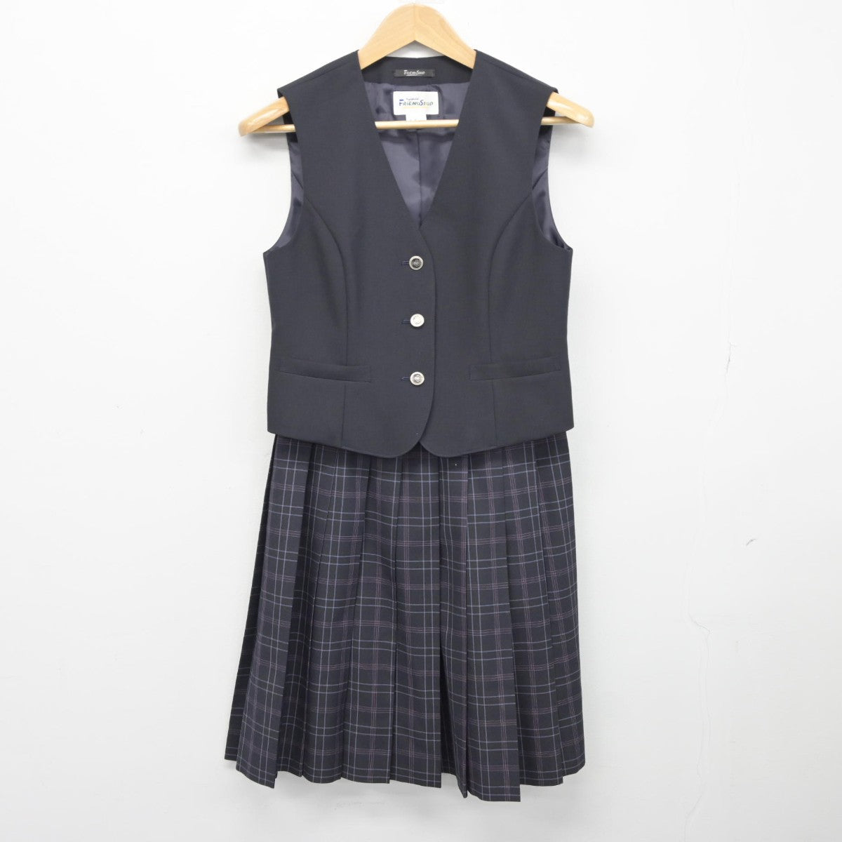 【中古】神奈川県 逗子中学校 女子制服 2点（ベスト・スカート）sf038434